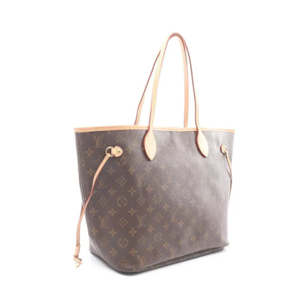 Louis Vuitton Canvas Leather Brown Bag Tote Monogram Neverfull Brown